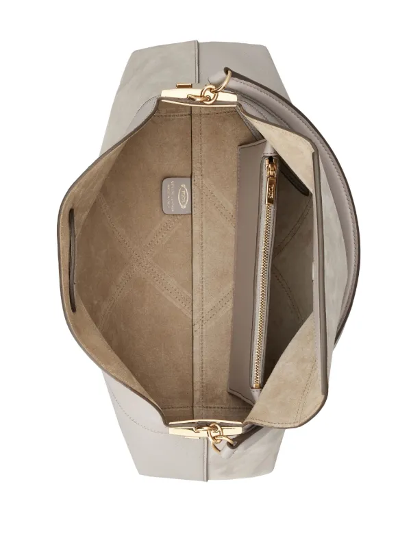 Tod's T Timeless スエード ハンドバッグ | グレー | FARFETCH JP