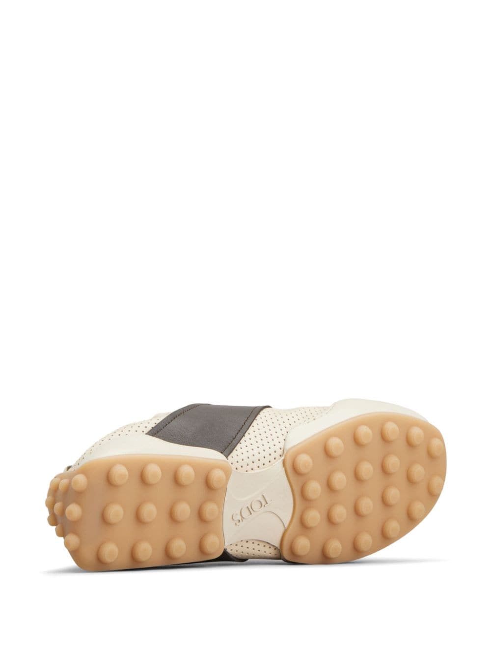 Shop Tod's Logo-appliqué Leather Sneakers In Neutrals