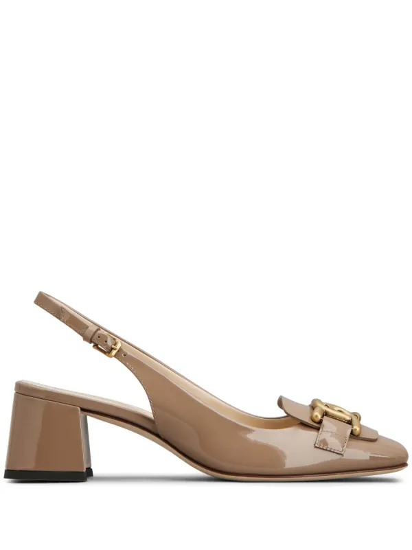 Tod's Cuoio 50mm Logo-engraved Pumps in Neutrals