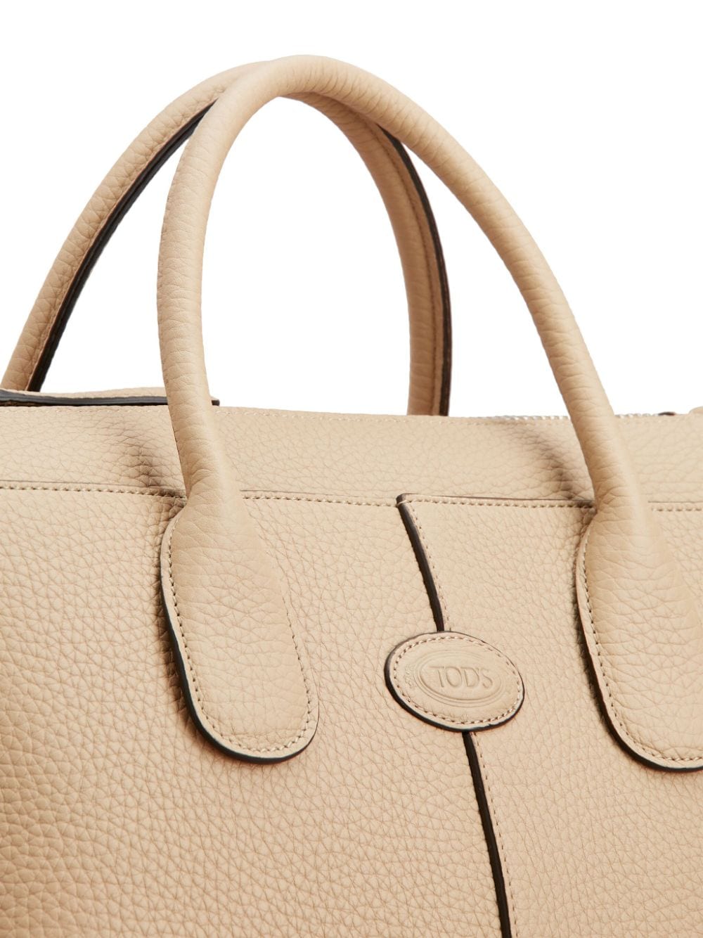 Shop Tod's Small Di Leather Tote Bag In Neutrals