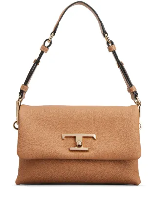 ショルダーバッグ・ポシェット TOD'S BORSA A SPALLA T TIMELESS SMALL IN PELLE MARTELLATA Tod's Borsa a Spalla T Timeless In Pelle | Marrone | FARFETCH IT