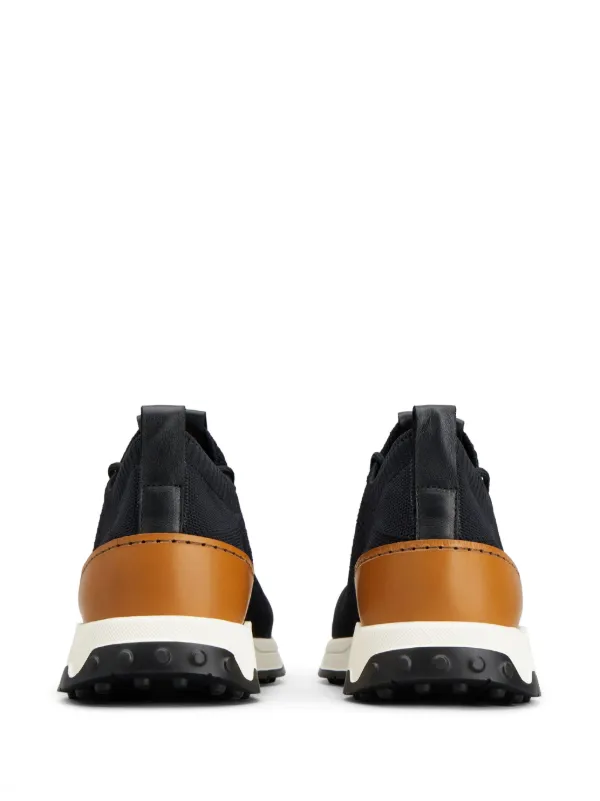 ✅Tod’s Leather/Mesh Active Trainer Sneaker Orange/Black Shoes Men\'s Sz UK 7/US 8 Tods Suede and Mesh Low-Top Sneakers with Contrast Panels  main image 3