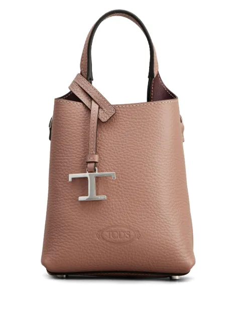 Tod's micro logo-pendant leather tote bag