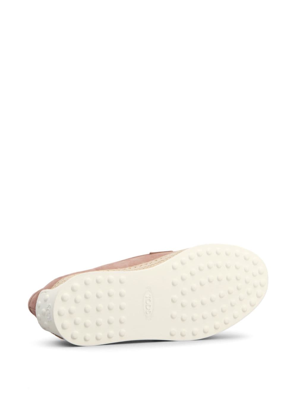 Shop Tod's Gomma Leather Espadrilles In Pink