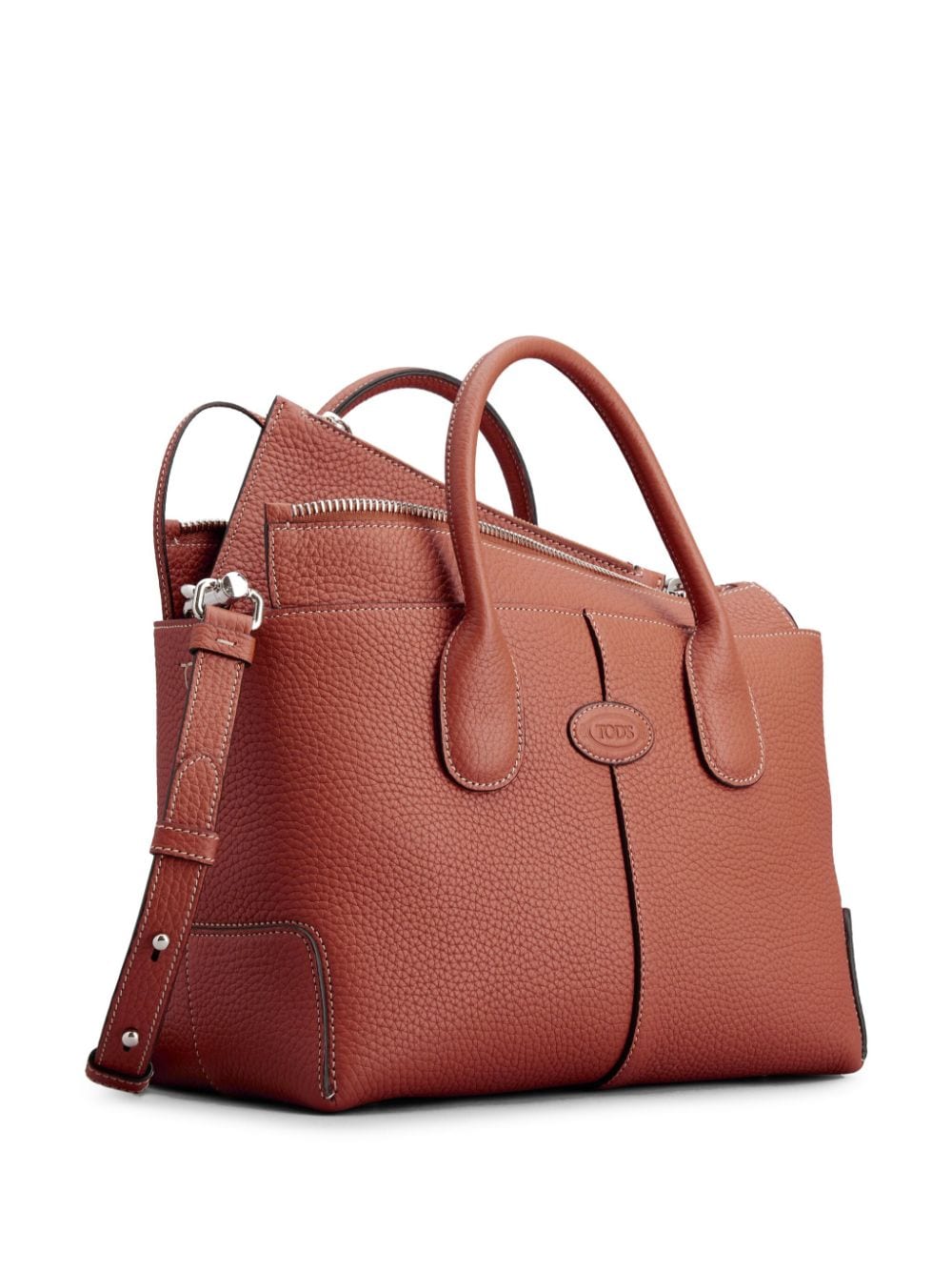 Shop Tod's Small Di Leather Tote Bag In Red