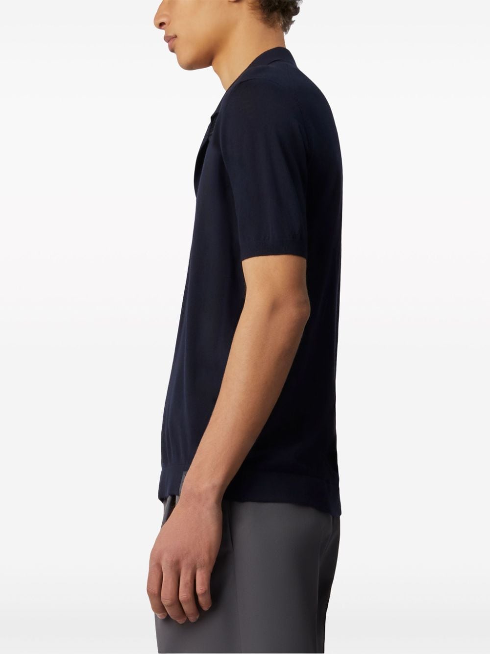 Shop Tod's Short-sleeve Wool Polo Shirt In Blue