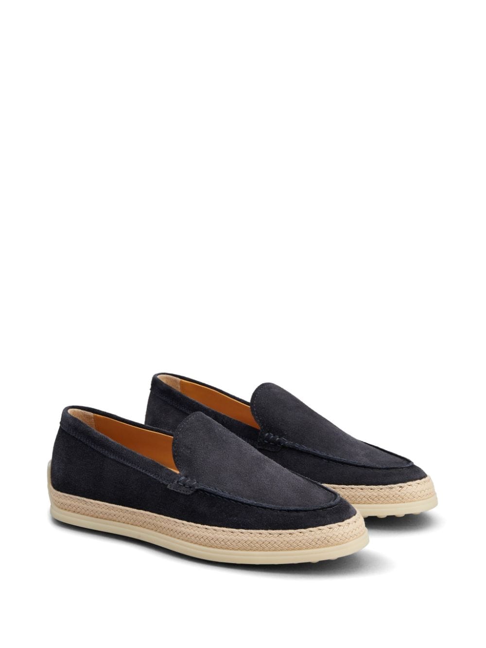 Shop Tod's Gomma Leather Loafers In Blue