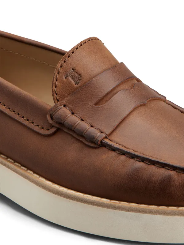 TOD'S ブラウン レザー ローファー Tod's レザーローファー | ブラウン | FARFETCH JP