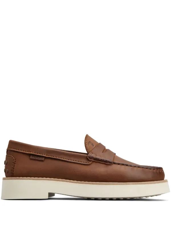 TOD'S ブラウン レザー ローファー Tod's レザーローファー | ブラウン | FARFETCH JP
