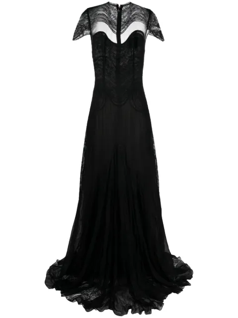 Costarellos Lollobrigida chantilly-lace maxi dress
