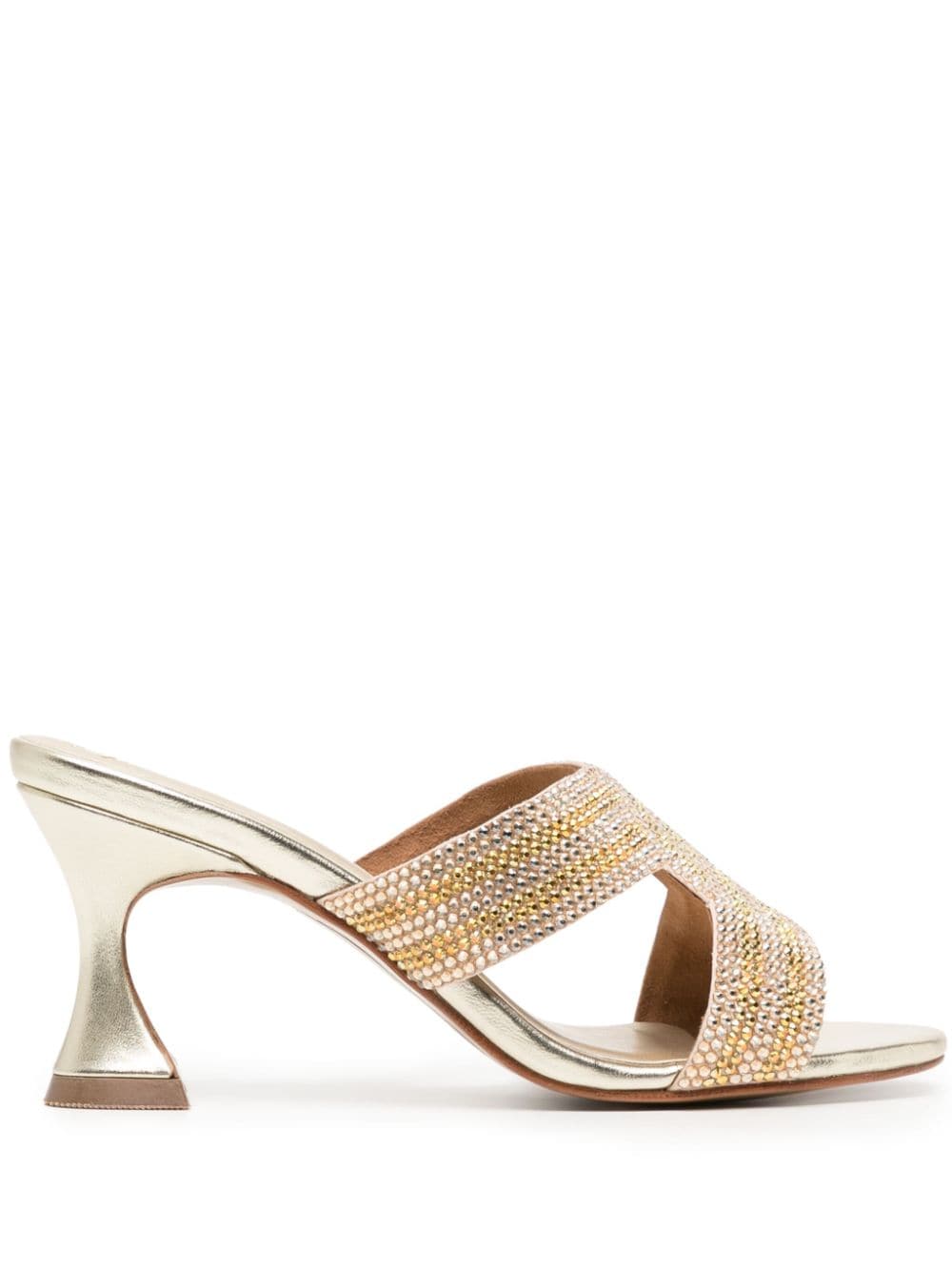 Nicoli Sidonie 60mm Crystal-embellished Mules In Gold