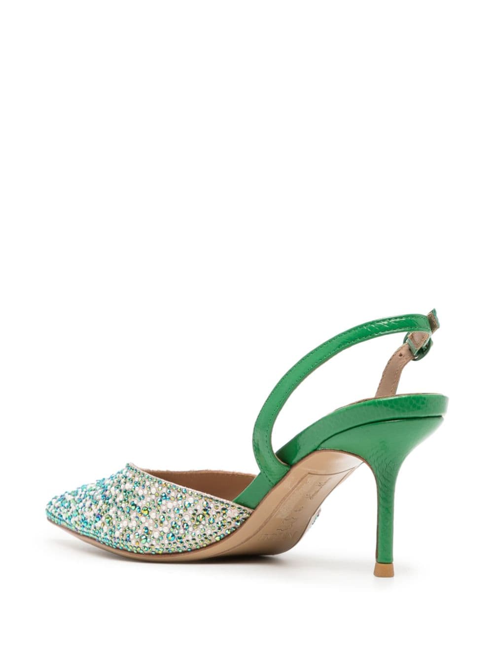 Shop Nicoli Crystal-embellished 60mm Pumps In Green