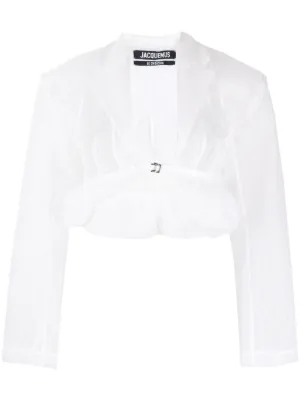 White crop hot sale top jacket