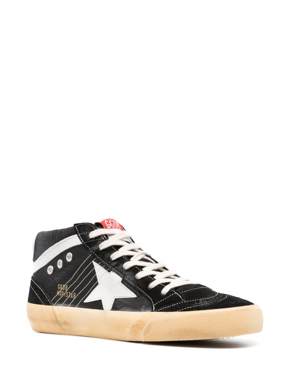 Golden Goose Mid-Star leren sneakers - Zwart