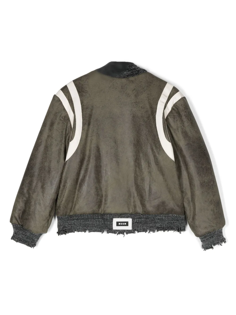 MSGM Kids Bomberjack met contrasterende afwerking - Groen