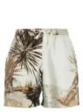 BLUE SKY INN palm tree-print drawstring swim shorts - Green