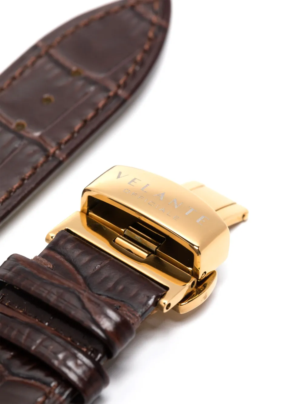 Loulou x VELANTE Officiale leather watch strap - Bruin