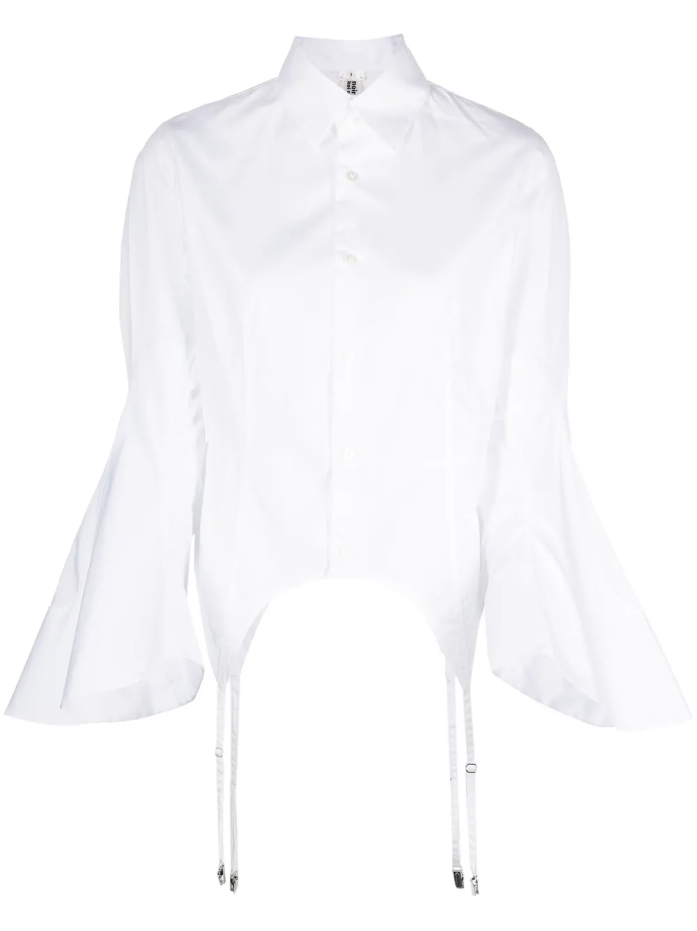Noir Kei Ninomiya Balloon-sleeve Cotton Shirt In Weiss