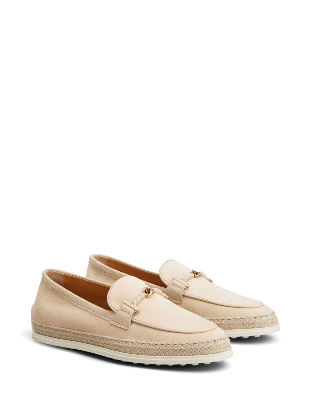 Shop Tod's Gomma Leather Loafers In Neutrals
