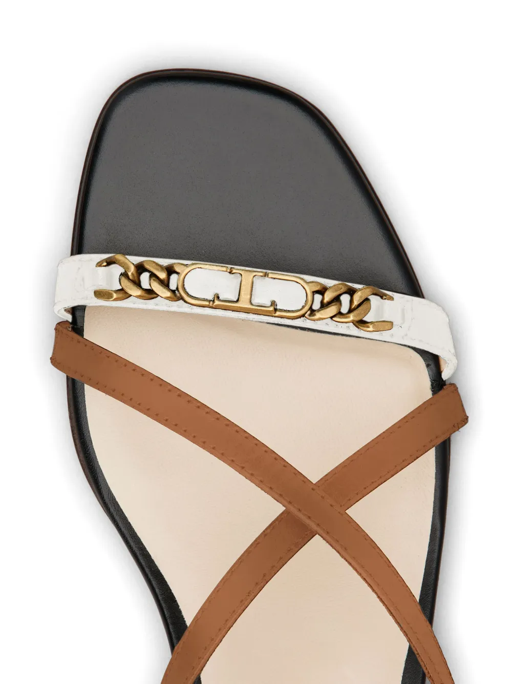 Shop Tod's Flat Leather Sandals In Brown