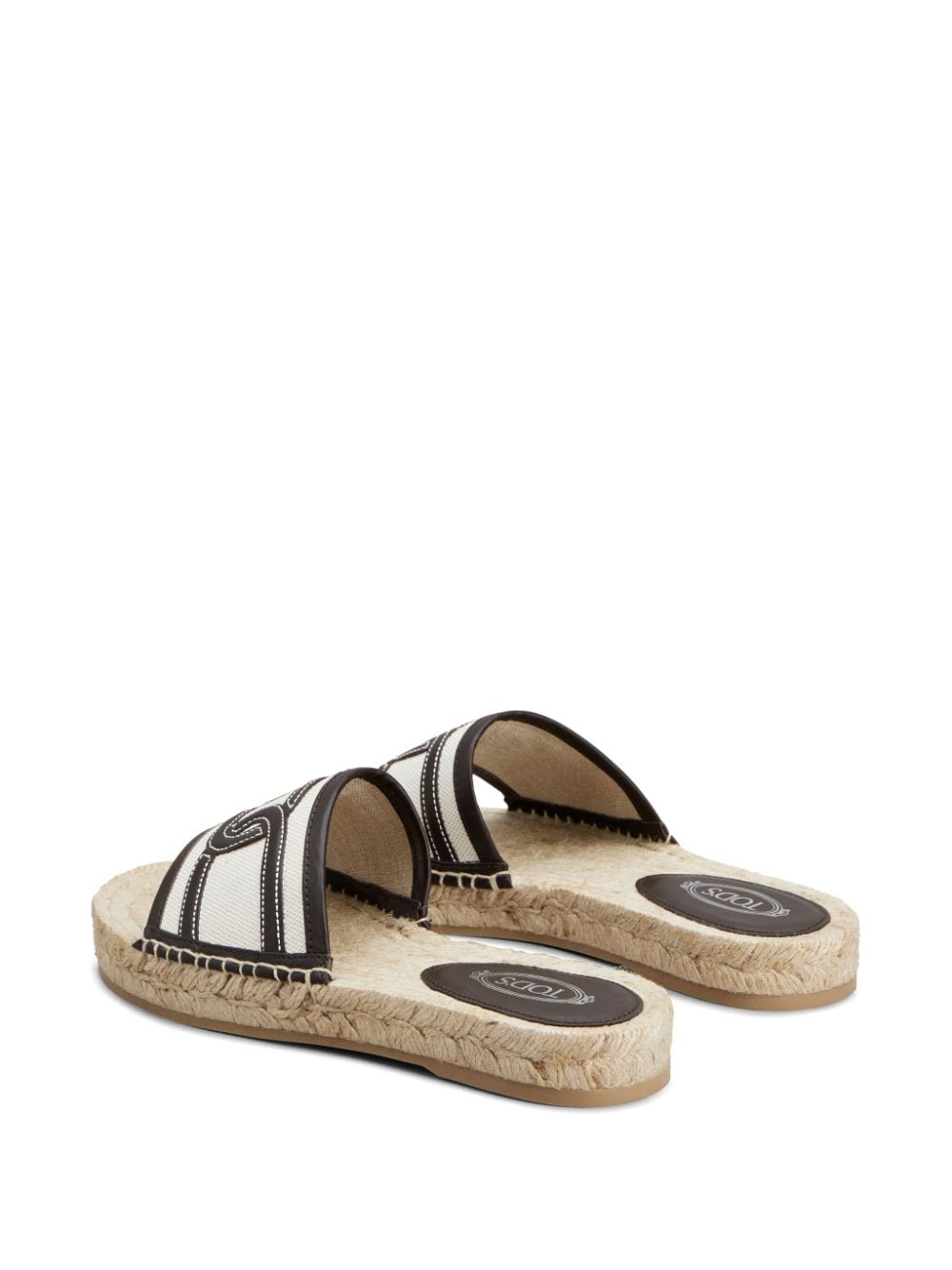 Shop Tod's Catena Logo-embroidered Slides In White
