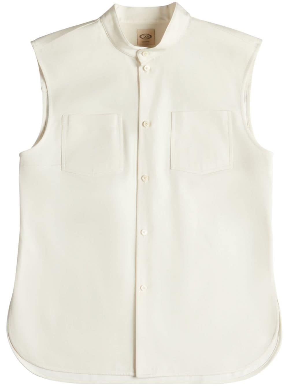 Tod's Band-collar Sleeveless Shirt In White