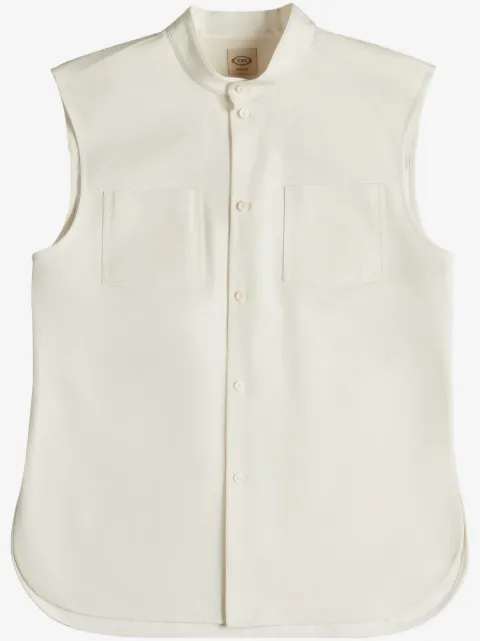 Tod's band-collar sleeveless shirt