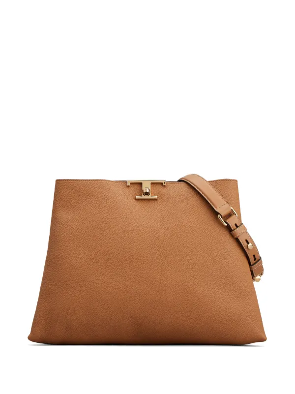 Tod's Medium T Timeless Leather Tote Bag in Brown