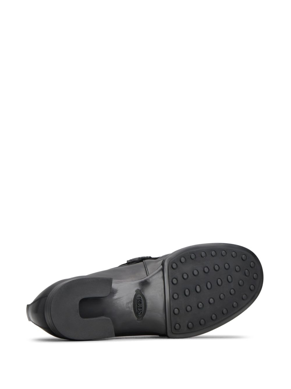 Shop Tod's Logo-plaque Leather Loafers In Black