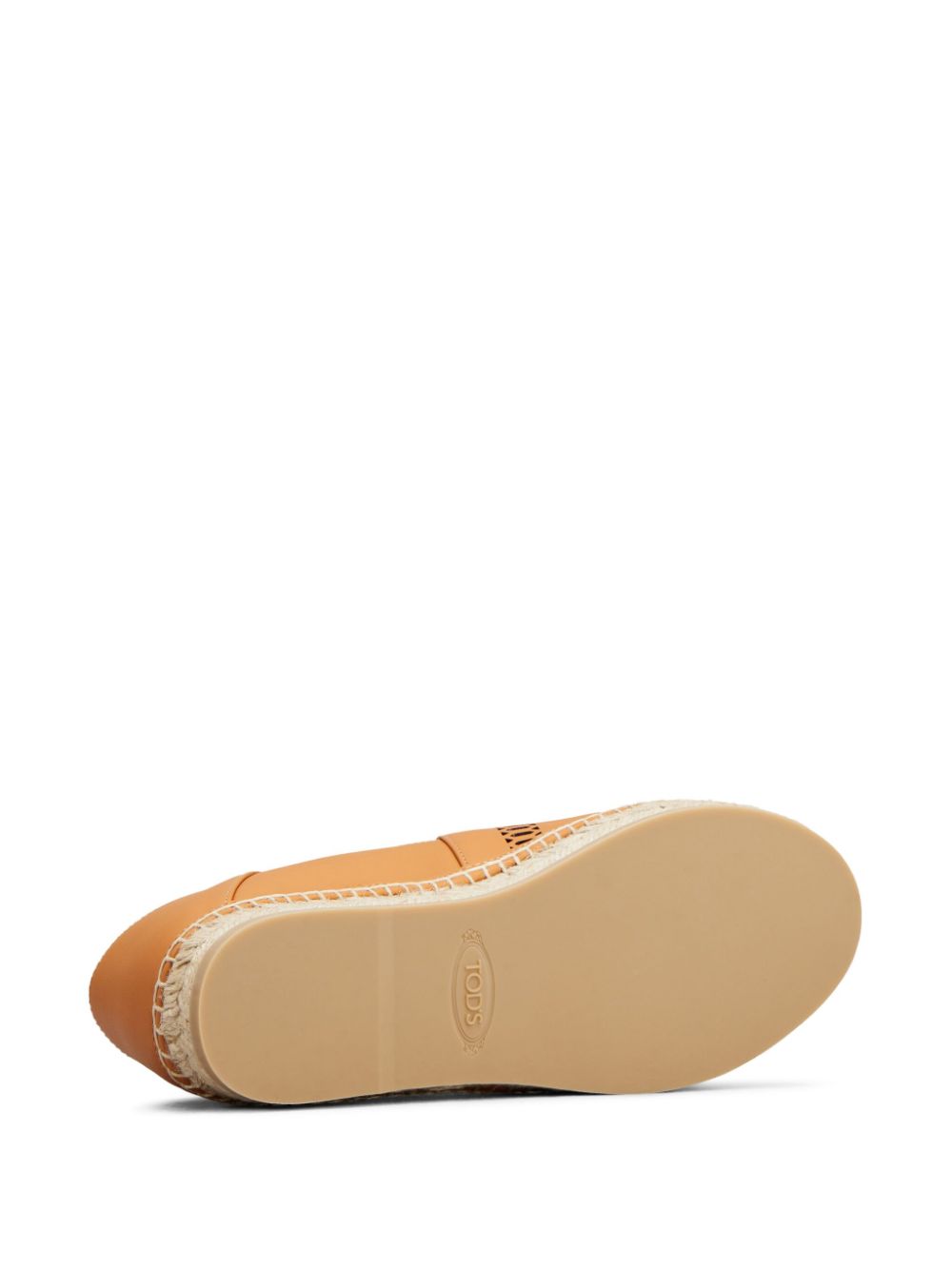 Shop Tod's Logo-perforated Leather Espadrilles In Neutrals