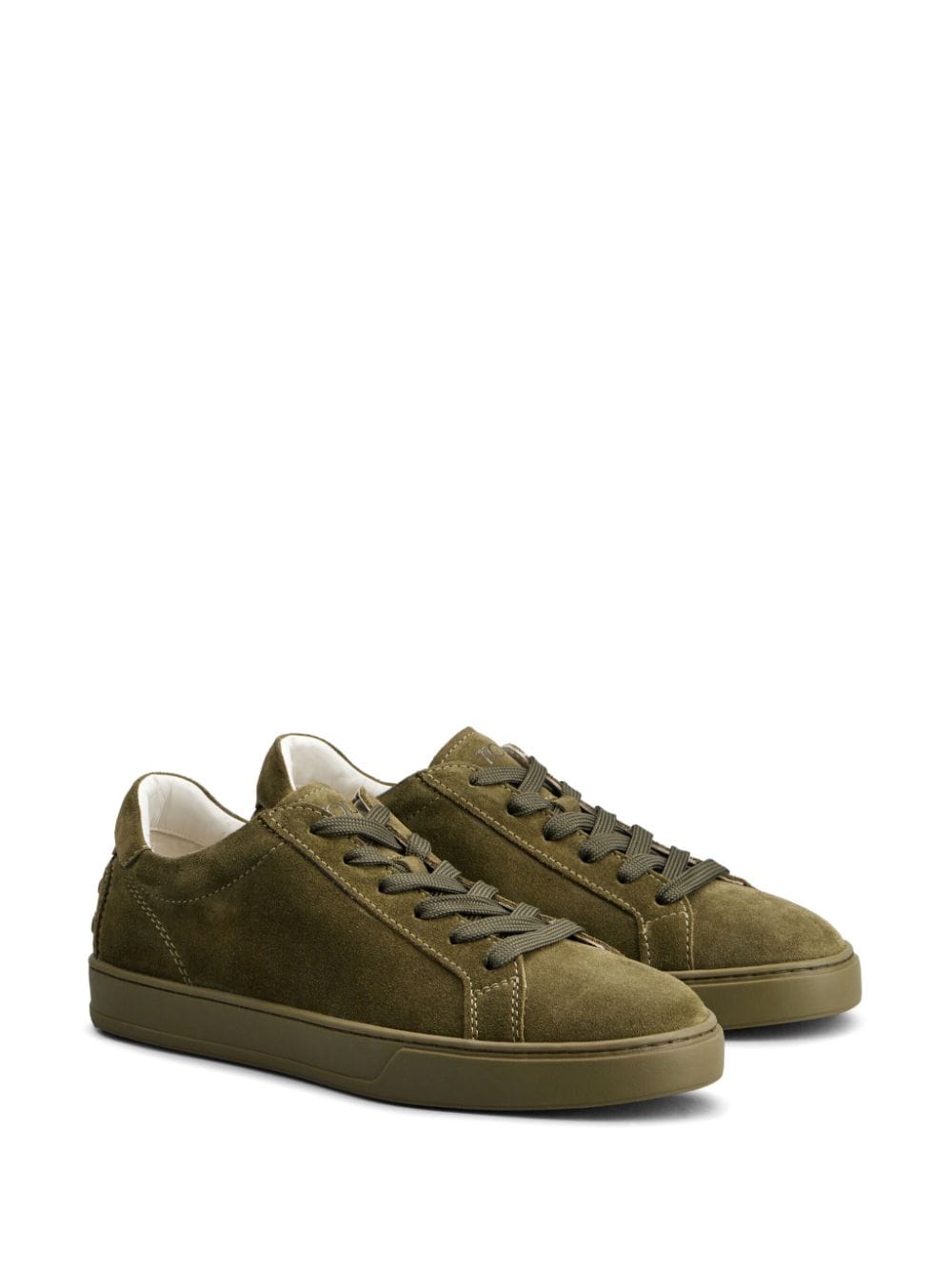 Shop Tod's Logo-detail Suede Sneakers In Green
