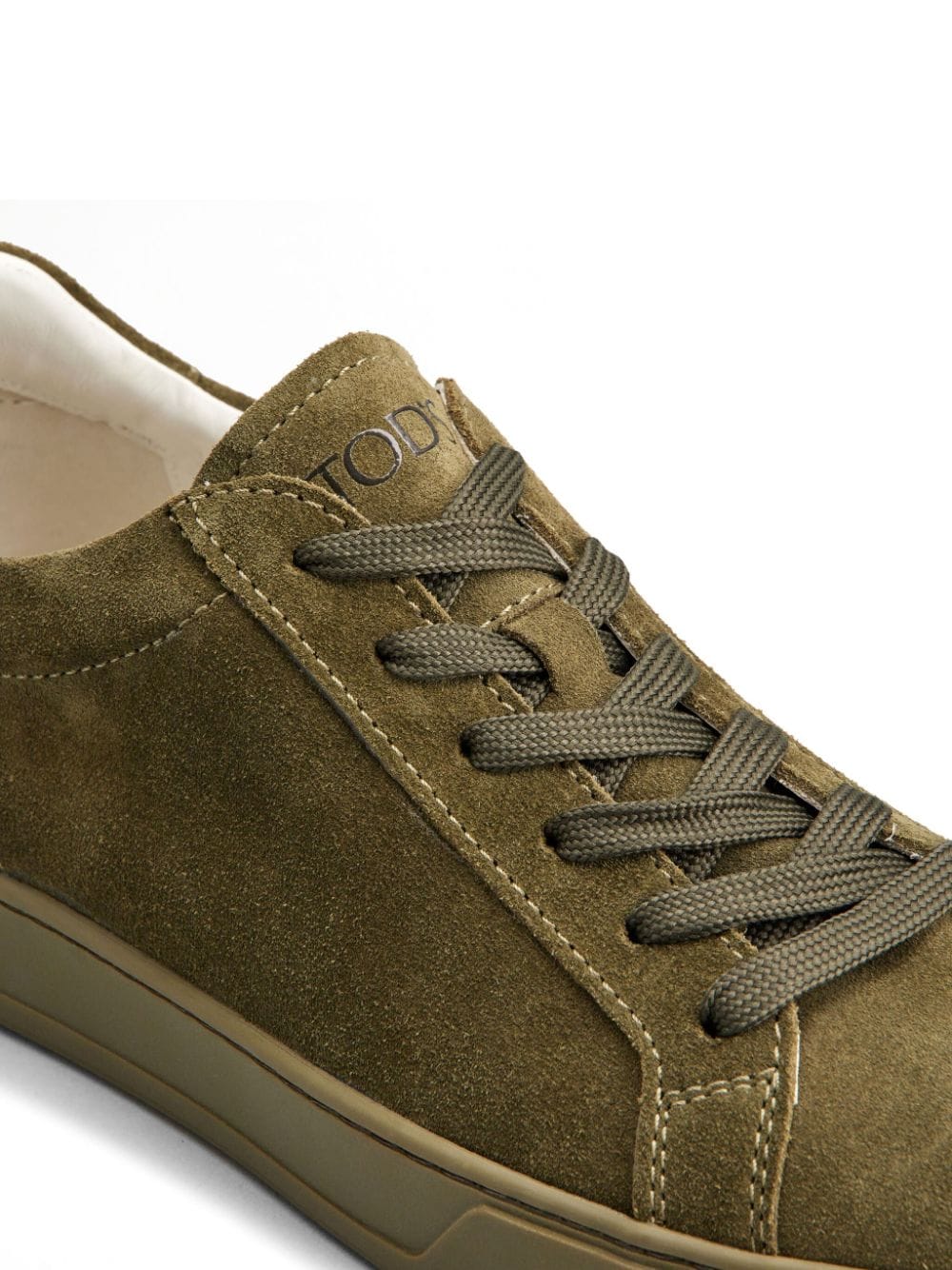Shop Tod's Logo-detail Suede Sneakers In Green