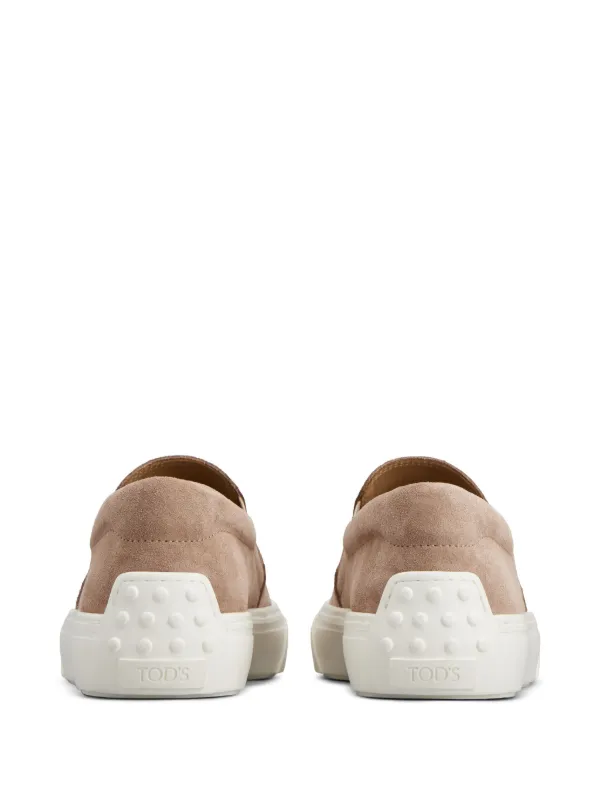 【関税＆送料込み】Tod'S Slip-On Sneakers In Suede Tod's slip-on Suede Sneakers | Neutrals | FARFETCH BN