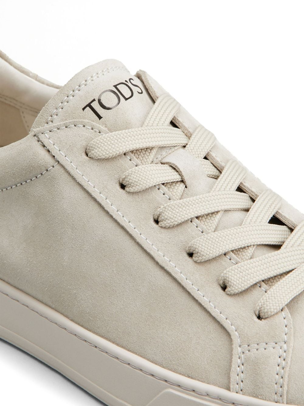 Shop Tod's Logo-detail Suede Sneakers In Neutrals