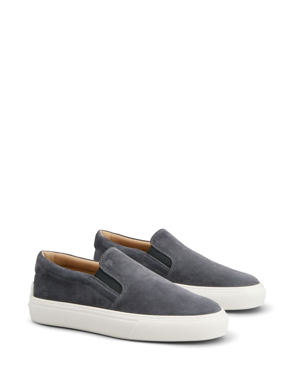 Shop Tod's Slip-on Suede Sneakers In Grey