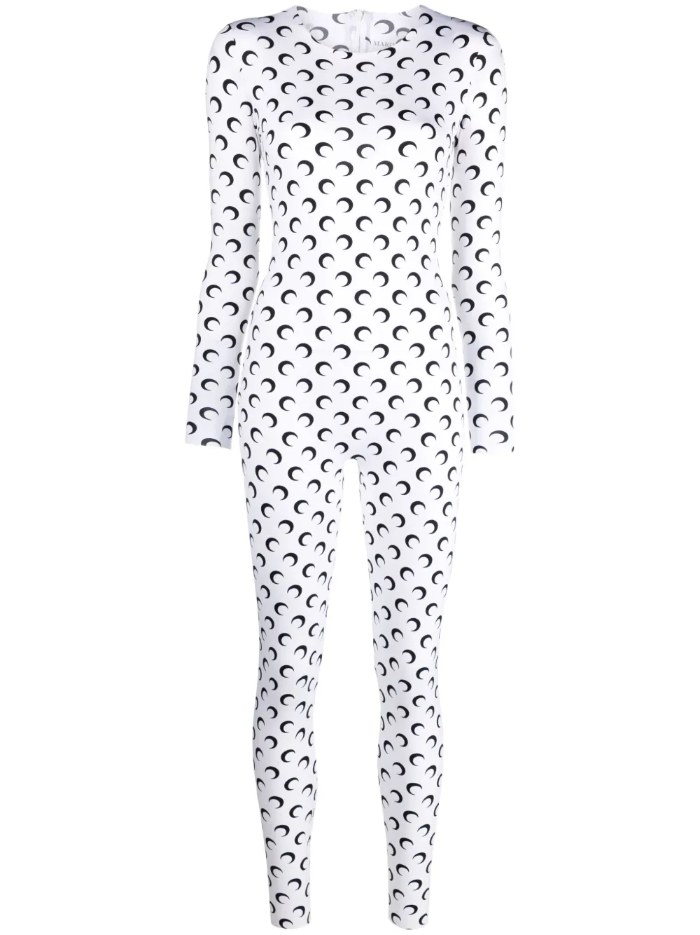 Shop Marine Serre All Over Moon Jersey Catsuit In White