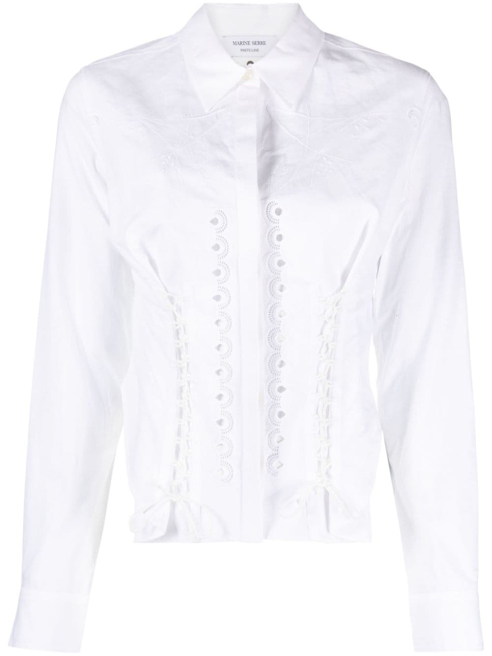 Marine Serre Regenerated corset shirt - Weiß