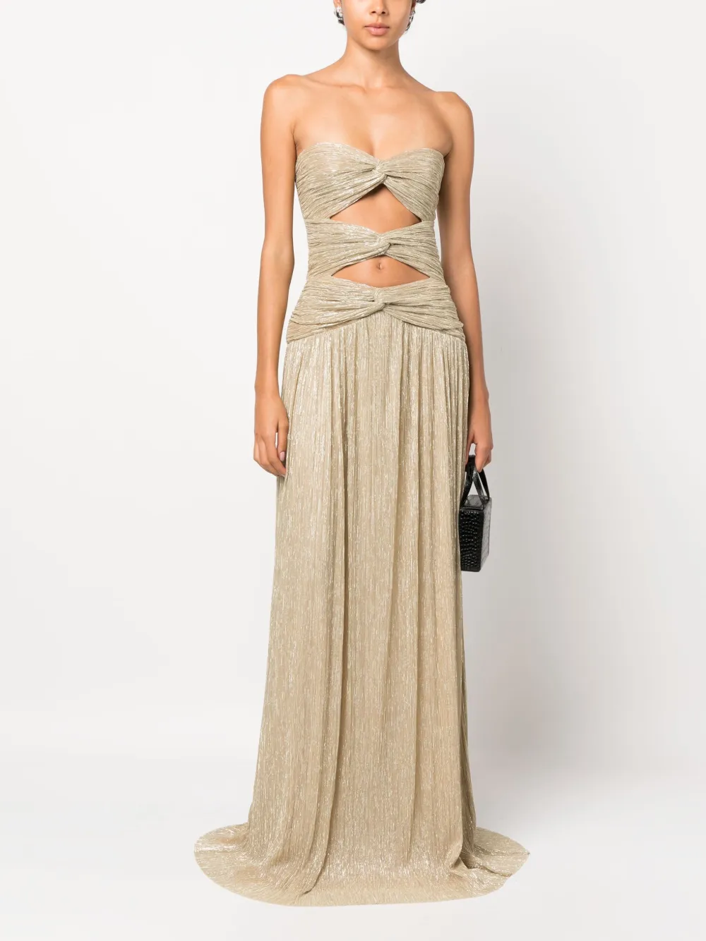 Costarellos Metallic maxi-jurk - Goud