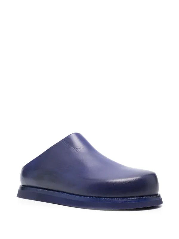 Navy blue leather mules discount
