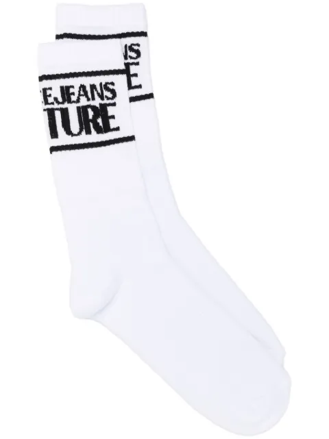 Versace Jeans Couture intarsia-knit logo stretch-cotton socks