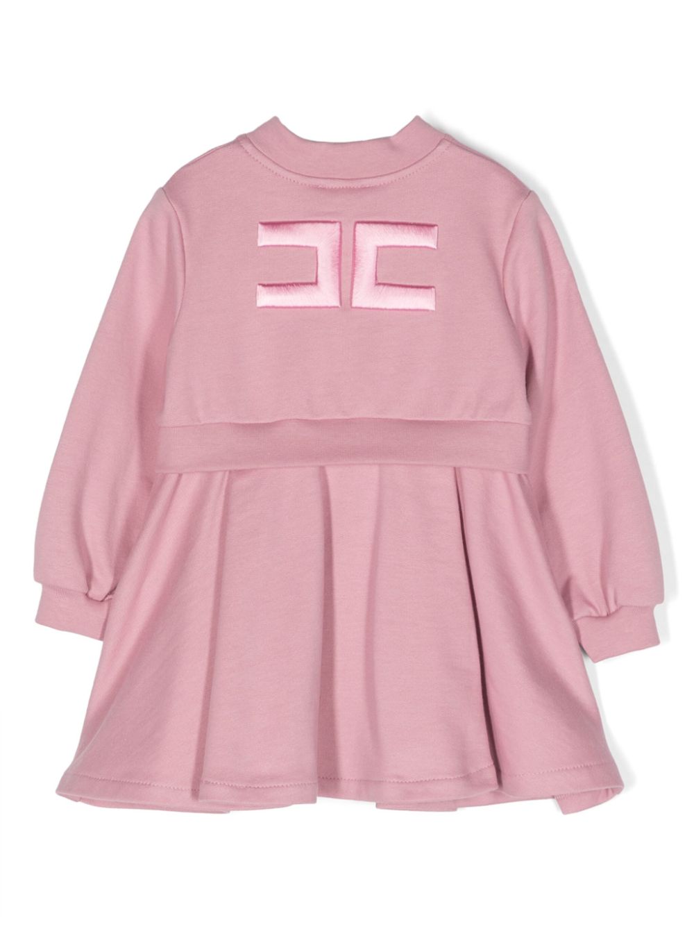 Elisabetta Franchi La Mia Bambina Jurk met geborduurd logo - Roze