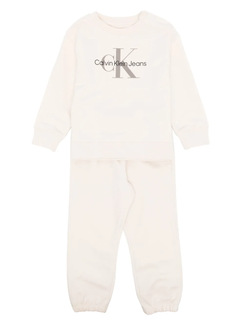 Calvin Klein Logo-print Cotton Tracksuit Set In White