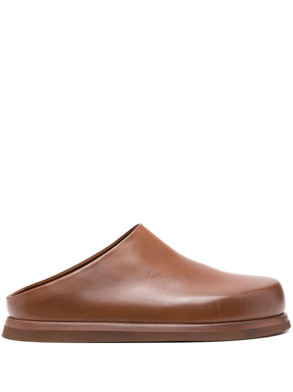 Shop Marsèll Accom Leather Slippers In Brown