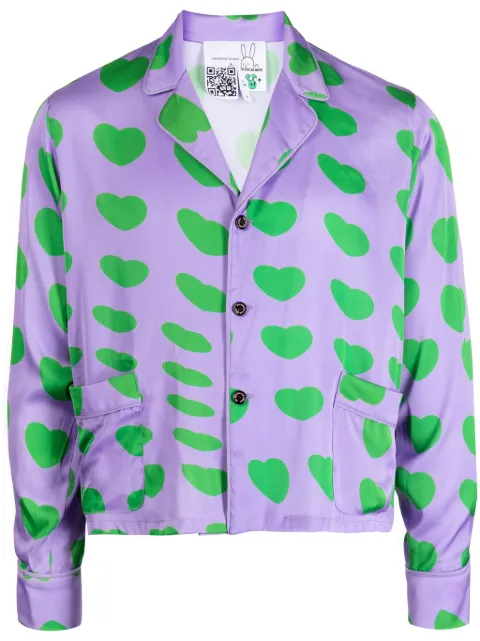 Natasha Zinko heart-print silk blend shirt