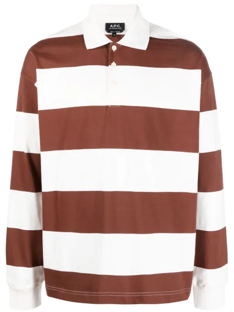 A.P.C. striped cotton polo shirt
