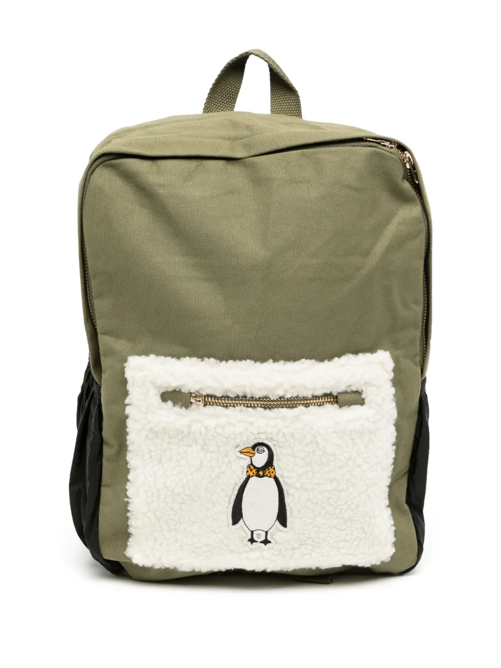 Mini Rodini Kids' Organic Cotton Canvas Backpack In Khaki