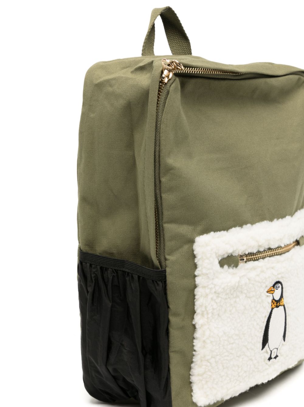 Mini Rodini Penguin rugzak met rits - Groen