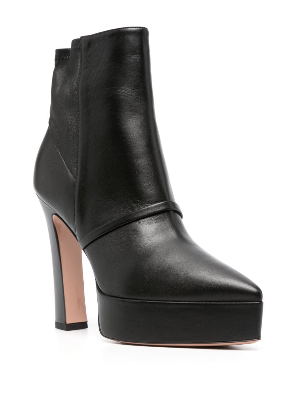 Shop Malone Souliers 130mm Platform Leather Ankle Boots In Black