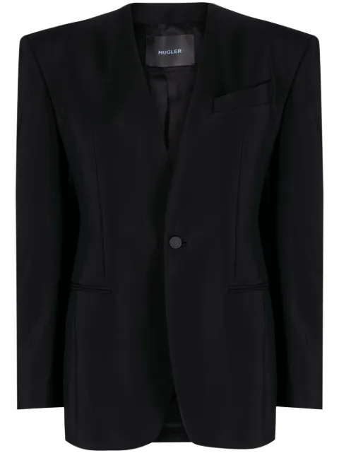Mugler blazer estructurado sin cuello
