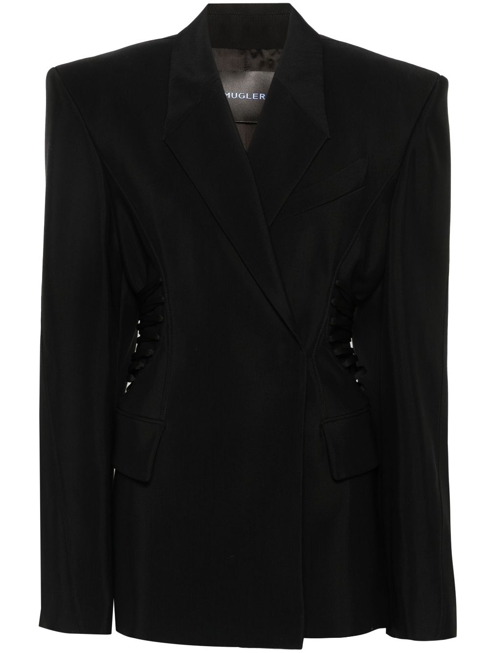 Mugler drawstring-fastening blazer - Black